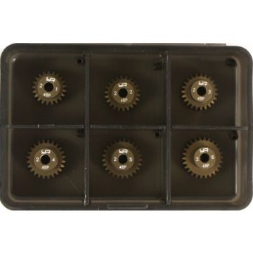 Yeah Racing Aluminium Hard Pinion Gear Set, 48DP - 21,22,23,24,25,26, Teeth (MG-48021-026)