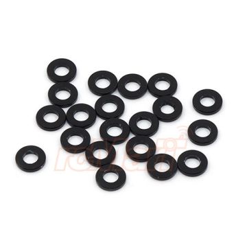 Yeah Racing Aluminium M3 Flat Washer 0.5mm 20pcs Black (YA-0392BK)