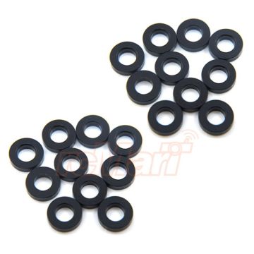 Yeah Racing Aluminium M3 Flat Washer 1.5mm 20pcs Black (YA-0394BK)