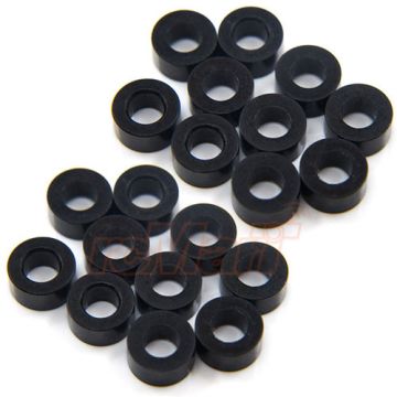 Yeah Racing Aluminium M3 Flat Washer 3mm 20pcs Black (YA-0397BK)