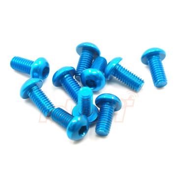 Yeah Racing Aluminium 7075 3x6mm Hex Socket Button Head Screws 10pcs Blue (AHP-306BU)