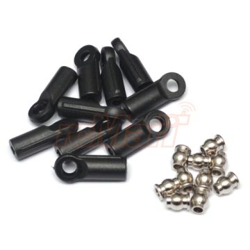 Xtra Speed M3 Nylon Rod Ends (Straight) 26.4mm w/ Steel Pivot Ball (5.8x3x7.4mm) 10Pcs (XS-59713)