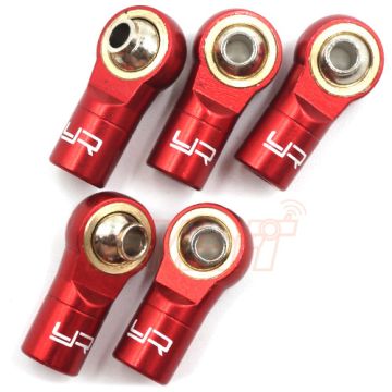 Yeah Racing Aluminium Reversed Thread M3 Rod Ends (5pcs) Red (YA-0572RD)