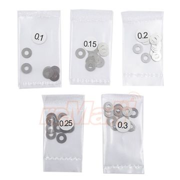 Yeah Racing 3x7mm Stainless Steel Spacer Shim Set 0.1 0.15 0.2 0.25 0.3mm (YA-0601)