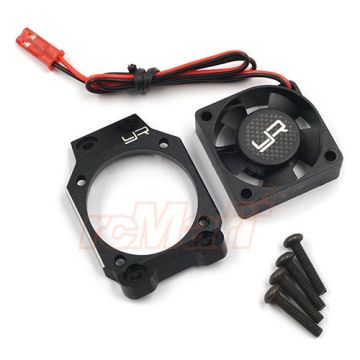 Yeah Racing Aluminium Motor Fan Mount Brace & Fan Tamiya M08 - Black (TAMC-084BK)