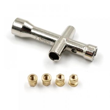 Xtra Speed Brass Wheel Nut w/Wrench Set Traxxas TRX-4M (XS-TX28160)