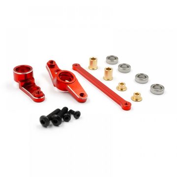 Xtra Speed Aluminium Steering Assembly w/Bearing Set Red Tamiya TA01/TA02 (XS-TA29147RD)