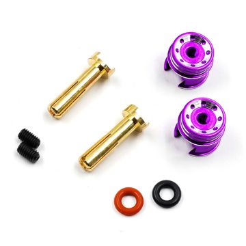 Yeah Racing Aluminum 4mm Bullet Plug w/Grips (WPT-0159PP)