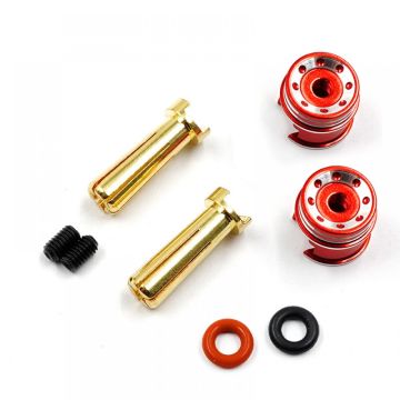 Yeah Racing Aluminum 5mm Bullet Plug w/Grips (WPT-0160RD)