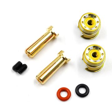 Yeah Racing Aluminum 5mm Bullet Plug w/Grips (WPT-0160GD)