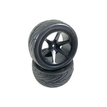 Absima 1:10 Buggy Wheel Set 6-Spoke/Street Front Black (2) (AB2500018)