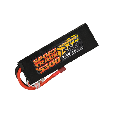 Overlander 5300mAh 7.4V 2S 55C Hard Case Sport Track LiPo Battery - Deans (OL3141DEANS)
