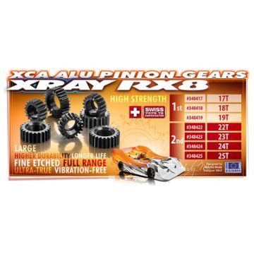 Xray XCA Alu Pinion Gear 23T (2Nd) - 7075 T6 - Hard Coated - Large (XR348423)