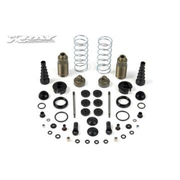 Xray XB808 Front Shock Absorbers + Boots Complete Set (2) --- Replaced With #358104 (XR358103)