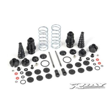 Xray XB9 Front Shock Absorbers + Boots Complete Set (2) (XR358104)