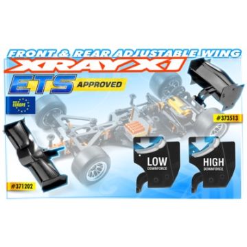 Xray X1 Composite Front Wing - Black - Ets Approved (XR371202)