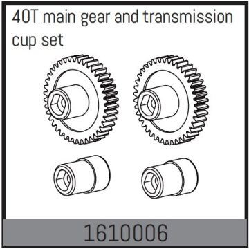 Absima 40T Main Gear And TransMLssion Cup Set (AB1610006)
