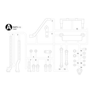 Tamiya TC-01 A Parts - Body Mounts X 2 (THC51661)