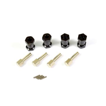 Absima Aluminium Wheels Spacers 12mm Hex Hub BLack (4)  (AB2560021)