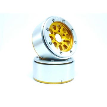 Metsafil Beadlock Wheels GEAR Gold/Silver 1.9 (2) w/o Hub (MT5030GOS)