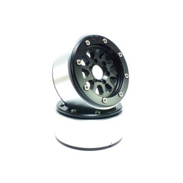 Metsafil Beadlock Wheels GEAR Black/Black 1.9 (2) w/o Hub (MT5030BB)