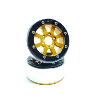 Metsafil Beadlock Wheels HAMMER Gold/Black 1.9 (2) w/o Hub (MT5040GOB)
