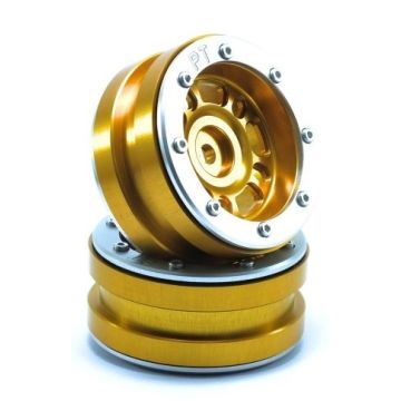 Metsafil Beadlock Wheels PT-Distractor Gold/Silver 1.9 (2 pcs) (MT0040GOS)