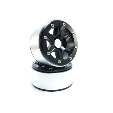 Metsafil Beadlock Wheels SIXSTAR Black/Black 1.9 (2) w/o Hub (MT5010BB)