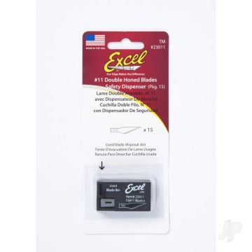 Excel #11 Double Honed Blade, Shank 0.25" (0.58 cm) (5pcs) (Carded) (EXL20011)