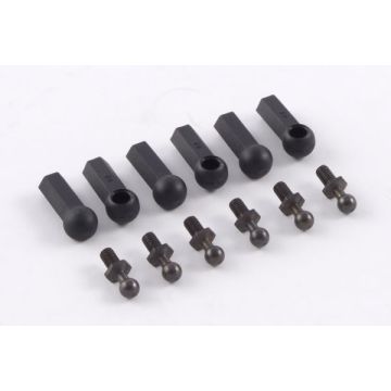 Fastrax Ball Cups (6) Black W/Ball Studs (FAST45BK)