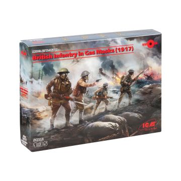 ICM British Infantry in Gas Masks (1917) 4 Figures (ICM35703)