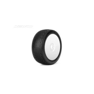 Jetko Block In Ultra Soft 1:8 Buggy Pre-glued White Revo Rims (2) (JK1002USRW)