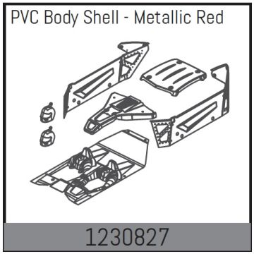 Absima Body Shell Set - Metallic-Red (AB1230827)