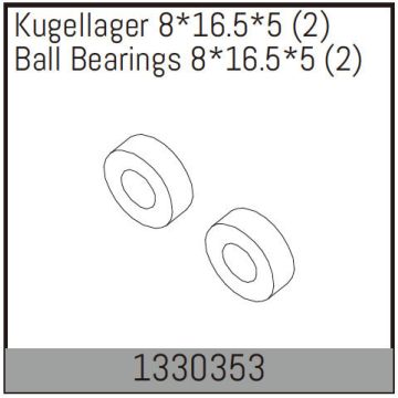 Absima Ball Bearings 8*16.5*5 (2) (AB1330353)