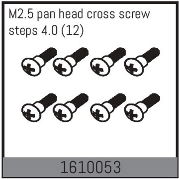 Absima M2.5 Pan Head Cross Screw Steps 4.0 (12) (AB1610053)