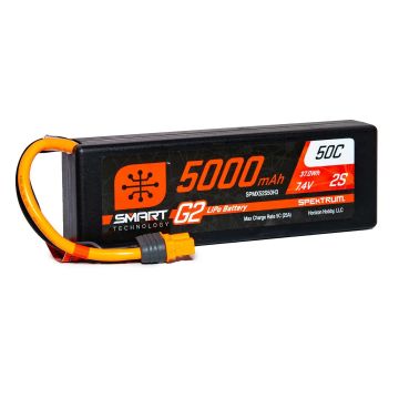 Spektrum 5000mAh 2S 7.4V SMART G2 50C IC3 (O-SPMX52S50H3)