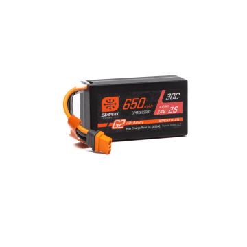 Spektrum 7.4V 650mAh 2S Smart G2 30C LiPo: IC2 (O-SPMX652SH2)