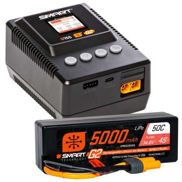 Spektrum Smart Powerstage Surface Bundle: 5000mAh 4S LiPo Batt/S155EU (O-SPMXPSS400I)