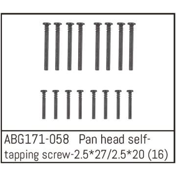 Absima Pan Head Screw M2.5*27 (8) / M2.5*20 (8) (ABG171-058)