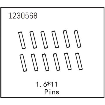 Absima Pins 1.6*11 (12) (AB1230568)