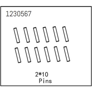 Absima Pins 2*10 (12) (AB1230567)