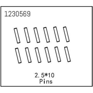 Absima Pins 2.5*12 (12) (AB1230569)