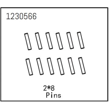 Absima Pins 2*8 (12) (AB1230566)