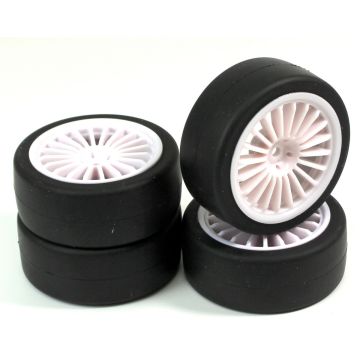 Absima Wheel Set Onroad "15 Spoke / Slick" white 1:10 (4 pcs) (AB2510002)