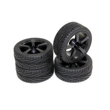 Absima Wheel Set Onroad "5 Spoke / Profile" Black 1:10 (4) (AB2510006)