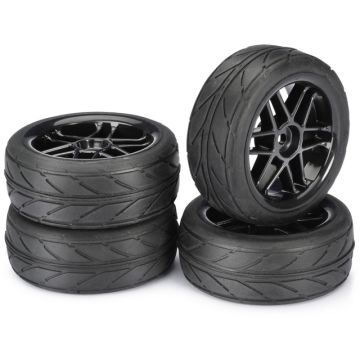 Absima Wheel Set Onroad "6 Spoke / Profile" black 1:10 (4 pcs) (AB2510003)