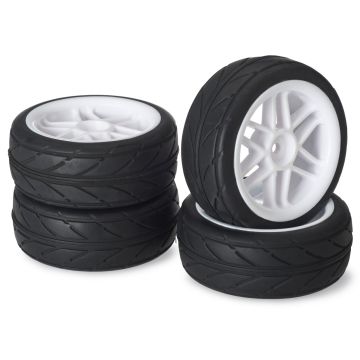 Absima Wheel Set Onroad "6 Spoke / Profile" White 1:10 (4 pcs) (AB2510004)