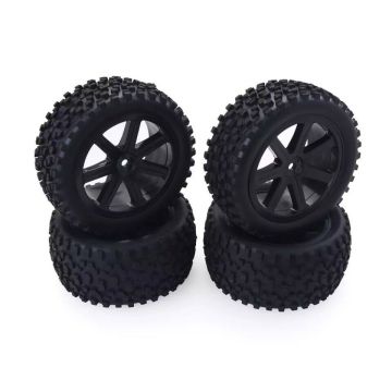 SC Models 1:10 Buggy 6 Spoke W/Block Tyre Set - 12mm Hex (SC6635)