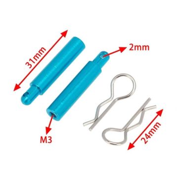 SC Models Aluminium Battery Mount Post Set - Tamiya TT01 Black (SCDTTT01014)