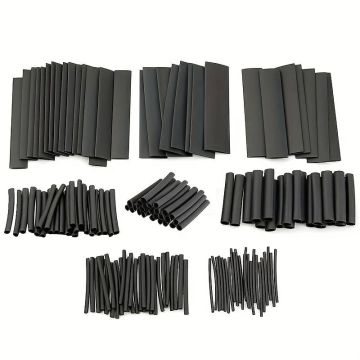 SC Models Heat Shrink Tubing - Assortment, Black 127Pcs (SCHEAT127BK)